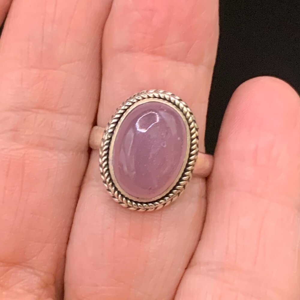 Lavender Chalcedony Sterling Silver 925 Ring NEW Sz 5.5 J646
